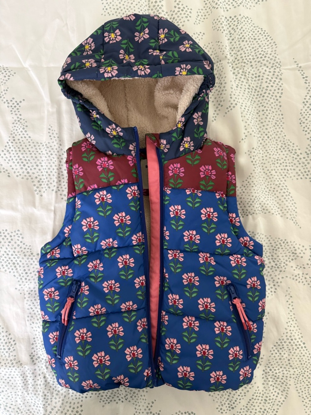 Mini Boden Kids Floral Puffer Jacket 4-5Y - Picture 8 of 9